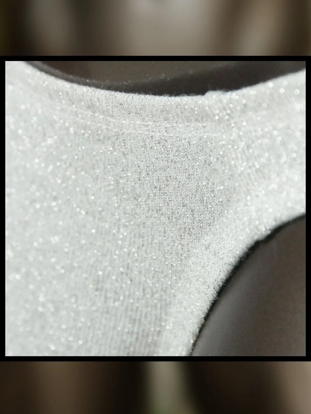 Mens White Silver Tinsel 1in Sides Thong Handmade